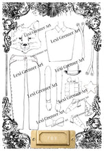 Load image into Gallery viewer, Fox Paper Doll - Polymer Rubber Stamp (4”x6”)