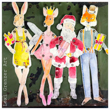 Load image into Gallery viewer, Santa Paper Doll - Polymer Rubber Stamp (4”x6”)
