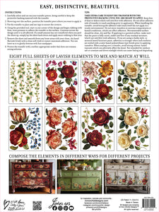 Collage De Fleurs Transfer  8 Pages, 12”x16”, Full Color