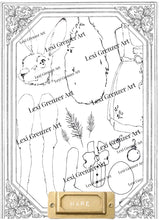 Load image into Gallery viewer, Hare Paper Doll - Polymer Rubber Stamp (4”x6”)