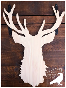 Winter Stag Wood Cutout