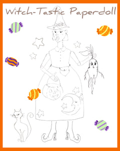 PREORDER - Witch-Tastic Paperdoll - Paintable Fall 2023Polymer Stamp Sheet  (6" x 8")