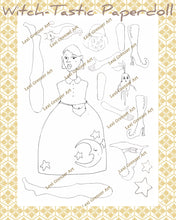 Load image into Gallery viewer, PREORDER - Witch-Tastic Paperdoll - Paintable Fall 2023Polymer Stamp Sheet  (6" x 8")