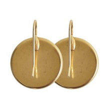 Load image into Gallery viewer, Earring Large Bezel Circle Antique Gold (1 pair)
