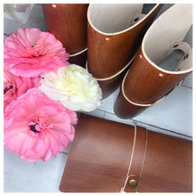 Load image into Gallery viewer, Large Leather Midori - Faux Wood Dye Effect