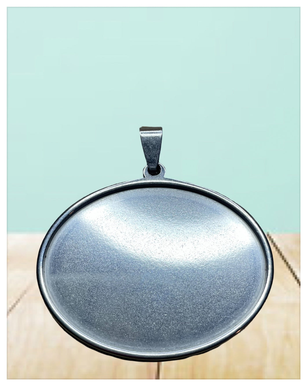 Solid Stainless Steel Square Bezel with Bail 30x44mm