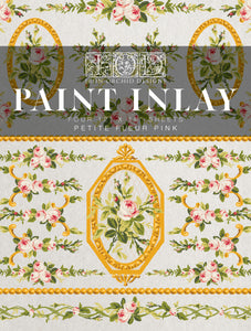 Petite Fleur Pink   Paint Inlay, 4 Pages, 12” x 16”, 10 Color