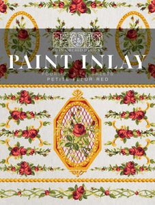 Petite Fleur Red   Paint Inlay, 4 Pages, 12” x 16”, 10 Color