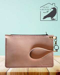 Wristlet: Blush Punk Italian Leather Wristlet Accessory