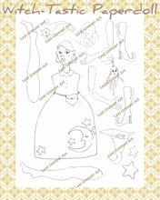 Load image into Gallery viewer, PREORDER - Witch-Tastic Paperdoll - Paintable Fall 2023Polymer Stamp Sheet  (6&quot; x 8&quot;)
