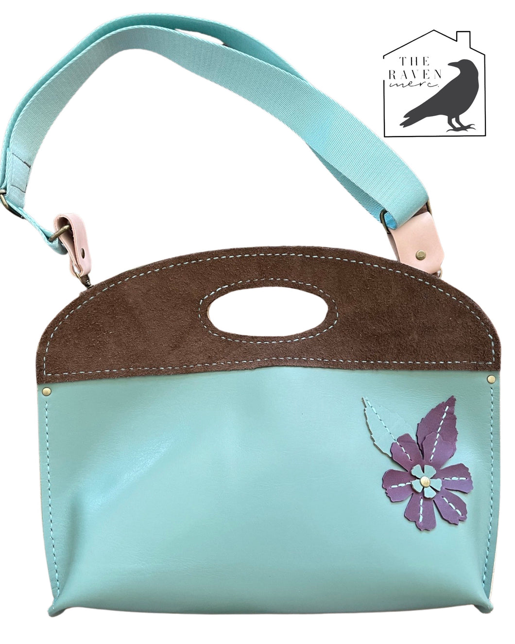 Boujee Boho - Mint Leather Clutch or Crossbody with Adjustable & Removable Strap