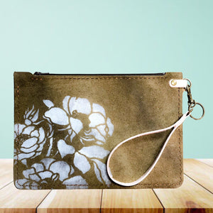 Private Listing for Laurie Probst - Wristlet: Nubuck Leather Wristlet Accessory with Poppy Design