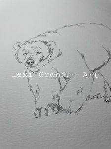 9" x 12" Watercolor Print Out/Coldpress - Polar Bear