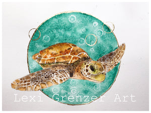 Original Watercolor - Sea Turtle by Lexi Grenzer