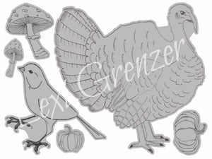 "Gobble Gobble" - Paintable Fall 2021Polymer Stamp Sheet  (6" x 8")