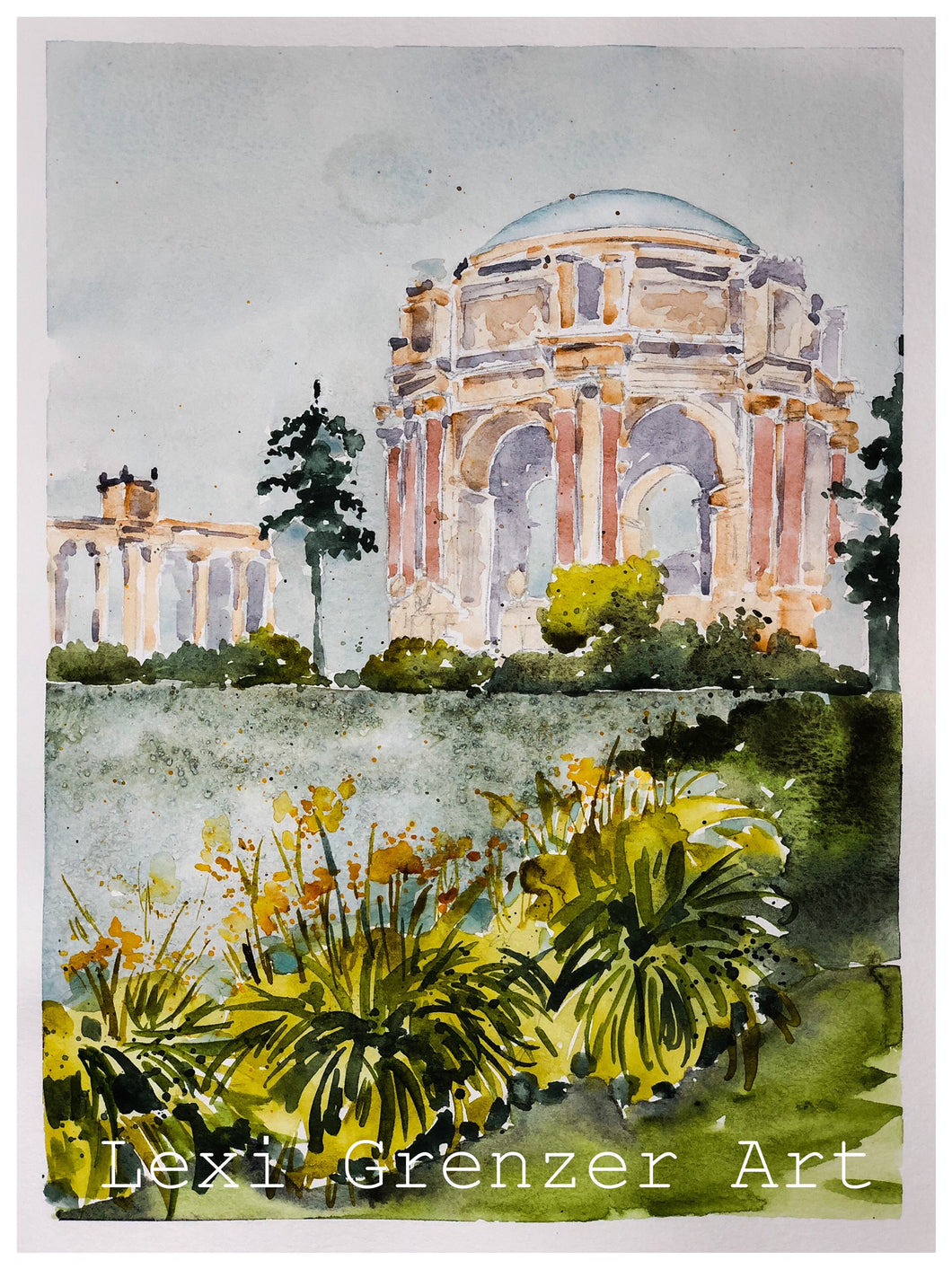 5/27 Original Watercolor -The Palace of Fine Arts (SF)