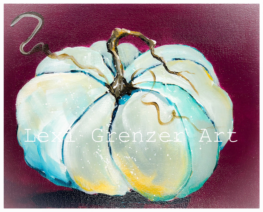 Robin's Egg Blue Pumpkin with Cranberry Background, 8
