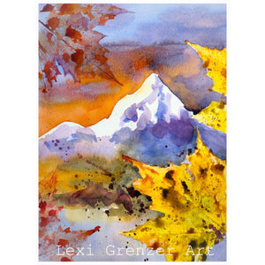 Original Watercolor - Autumnal Mountain Ladscape